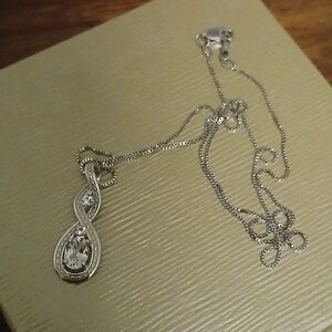 Sterling Silver And Sapphire Pendant Necklace